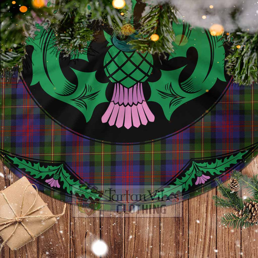 Tartan Vibes Clothing MacLennan (McLennan) Tartan Christmas Tree Skirt Scottish Thistle Style