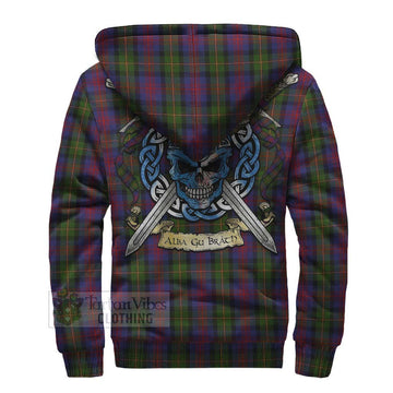 MacLennan (McLennan) Tartan Sherpa Hoodie with Family Crest Celtic Skull Style