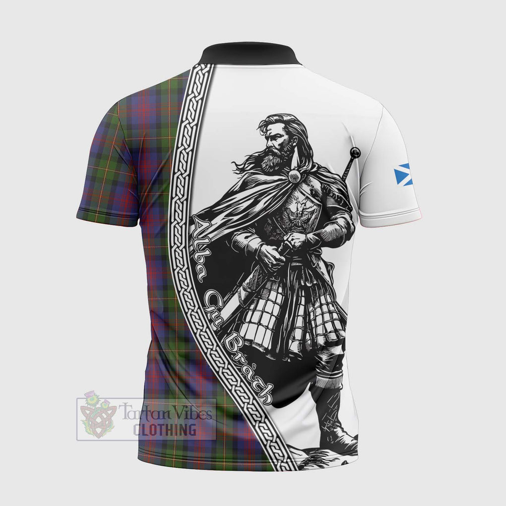 Tartan Vibes Clothing MacLennan (McLennan) Tartan Clan Crest Zipper Polo Shirt with Highlander Warrior Celtic Style