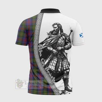 MacLennan (McLennan) Tartan Clan Crest Zipper Polo Shirt with Highlander Warrior Celtic Style