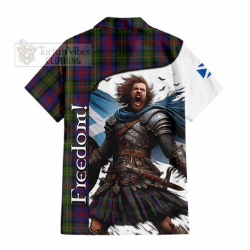 MacLennan (McLennan) Crest Tartan Short Sleeve Button Shirt Inspired by the Freedom of Scottish Warrior