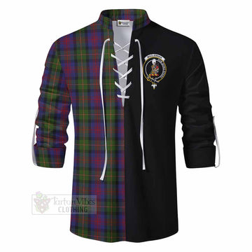 MacLennan (McLennan) Tartan Ghillie Kilt Shirt with Family Crest and Half Of Me Style