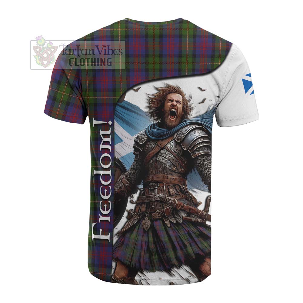 Tartan Vibes Clothing MacLennan (McLennan) Crest Tartan Cotton T-shirt Inspired by the Freedom of Scottish Warrior