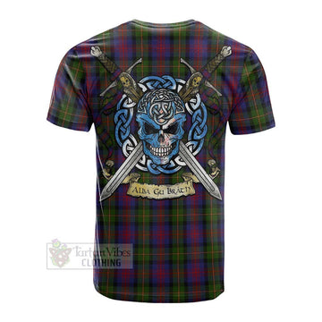 MacLennan (McLennan) Tartan Cotton T-shirt with Family Crest Celtic Skull Style