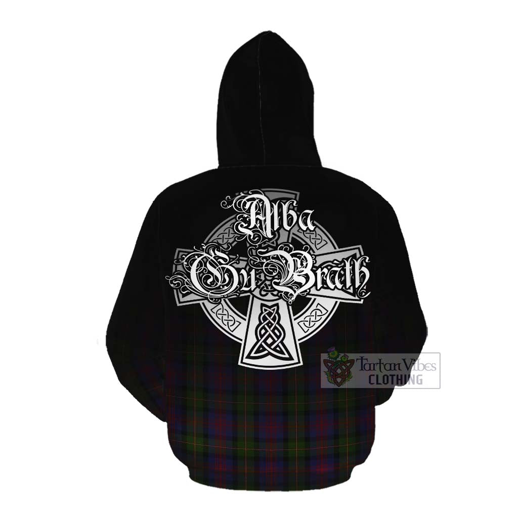 Tartan Vibes Clothing MacLennan (McLennan) Tartan Cotton Hoodie Featuring Alba Gu Brath Family Crest Celtic Inspired