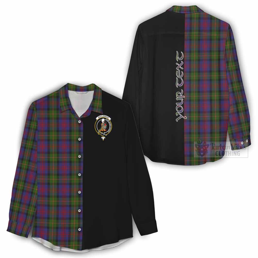 Tartan Vibes Clothing MacLennan (McLennan) Tartan Women's Casual Shirt with Family Crest and Half Of Me Style