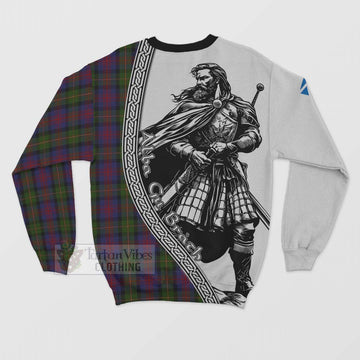 MacLennan (McLennan) Tartan Clan Crest Sweatshirt with Highlander Warrior Celtic Style