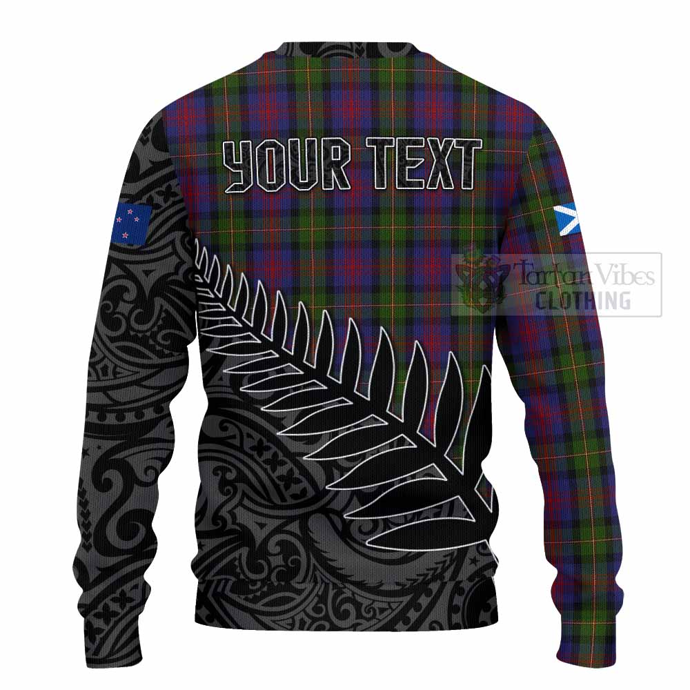 Tartan Vibes Clothing MacLennan (McLennan) Crest Tartan Knitted Sweater with New Zealand Silver Fern Half Style