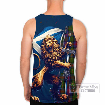 MacLennan (McLennan) Tartan Family Crest Men's Tank Top with Scottish Majestic Lion