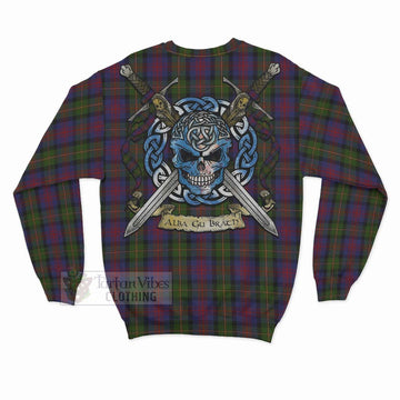 MacLennan (McLennan) Tartan Sweatshirt with Family Crest Celtic Skull Style