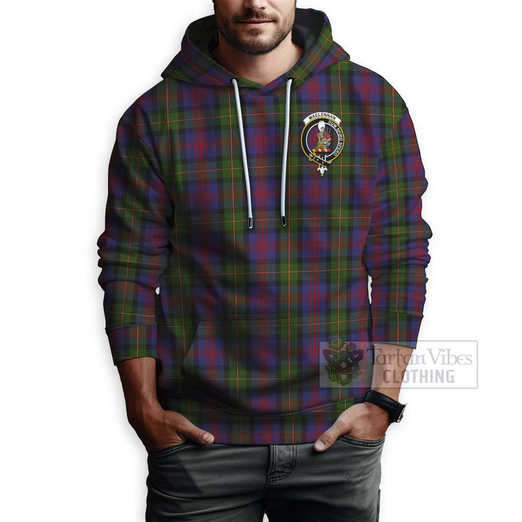 Tartan Vibes Clothing MacLennan (McLennan) Tartan Hoodie with Family Crest and Bearded Skull Holding Bottles of Whiskey