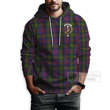 MacLennan (McLennan) Tartan Hoodie with Family Crest and Bearded Skull Holding Bottles of Whiskey