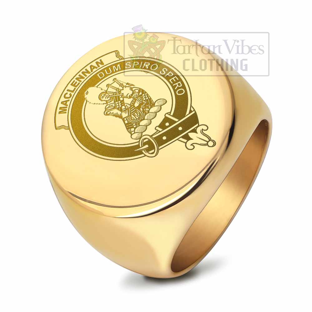 Tartan Vibes Clothing MacLennan (McLennan) Clan Crest Engraved Ring