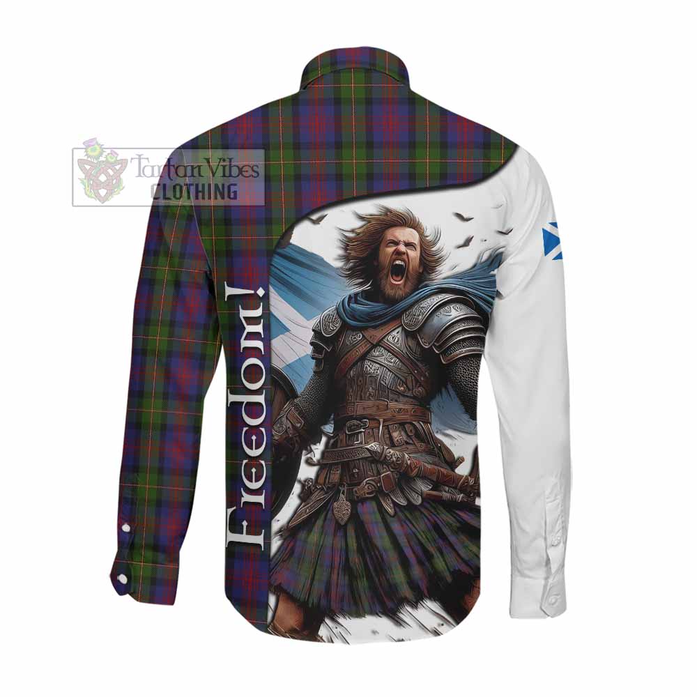 Tartan Vibes Clothing MacLennan (McLennan) Crest Tartan Long Sleeve Button Shirt Inspired by the Freedom of Scottish Warrior