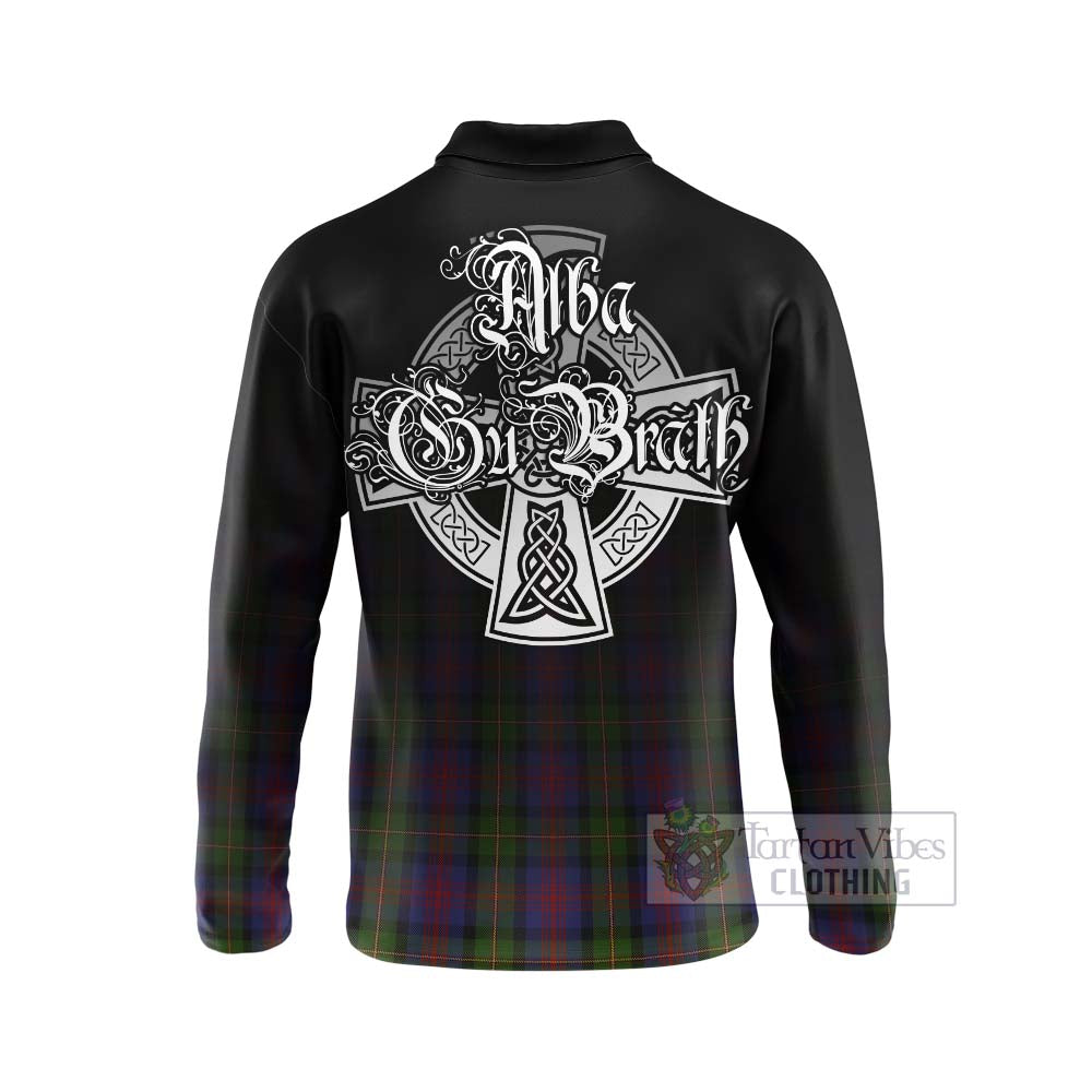 Tartan Vibes Clothing MacLennan (McLennan) Tartan Long Sleeve Polo Shirt Featuring Alba Gu Brath Family Crest Celtic Inspired