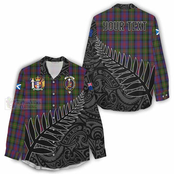 MacLennan (McLennan) Crest Tartan Women's Casual Shirt with New Zealand Silver Fern Half Style