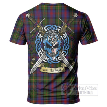 MacLennan (McLennan) Tartan T-Shirt with Family Crest Celtic Skull Style