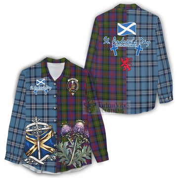 MacLennan (McLennan) Tartan Women's Casual Shirt Happy St. Andrew's Day Half Tartan Style