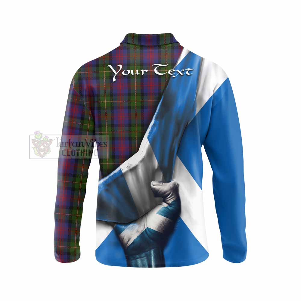 Tartan Vibes Clothing MacLennan (McLennan) Tartan Long Sleeve Polo Shirt with Family Crest Scotland Patriotic Style