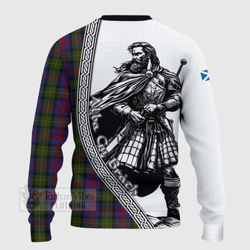 MacLennan (McLennan) Tartan Clan Crest Knitted Sweater with Highlander Warrior Celtic Style