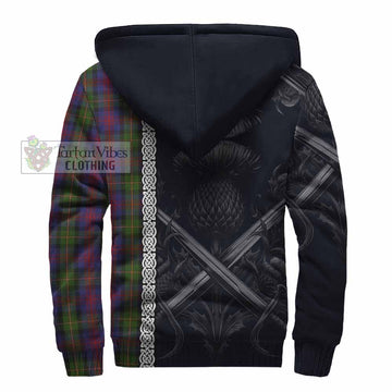 MacLennan (McLennan) Tartan Sherpa Hoodie with Family Crest Cross Sword Thistle Celtic Vibes