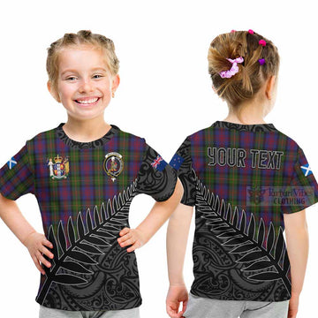 MacLennan (McLennan) Crest Tartan Kid T-Shirt with New Zealand Silver Fern Half Style