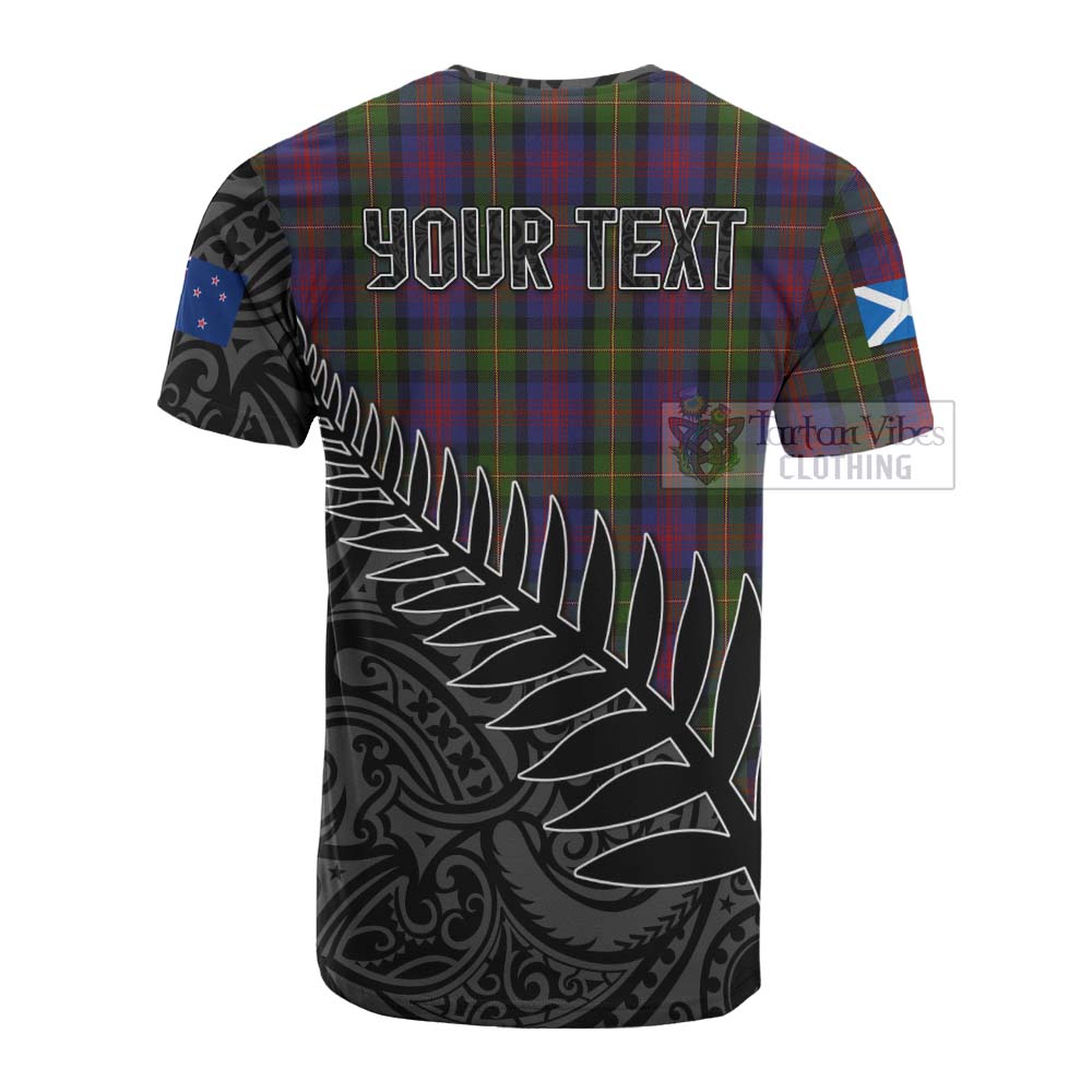 Tartan Vibes Clothing MacLennan (McLennan) Crest Tartan Cotton T-shirt with New Zealand Silver Fern Half Style