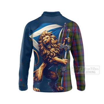 MacLennan (McLennan) Tartan Family Crest Long Sleeve Polo Shirt with Scottish Majestic Lion