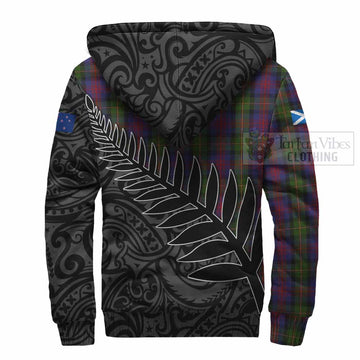 MacLennan (McLennan) Crest Tartan Sherpa Hoodie with New Zealand Silver Fern Half Style