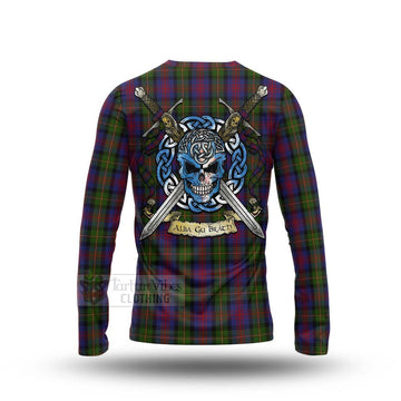 MacLennan (McLennan) Tartan Long Sleeve T-Shirt with Family Crest Celtic Skull Style