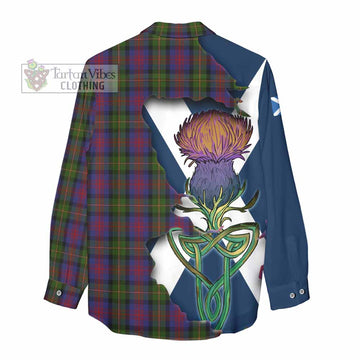 MacLennan (McLennan) Tartan Family Crest Women's Casual Shirt Scottish Thistle Celtic Inspired - Tartan Vibes Clothing