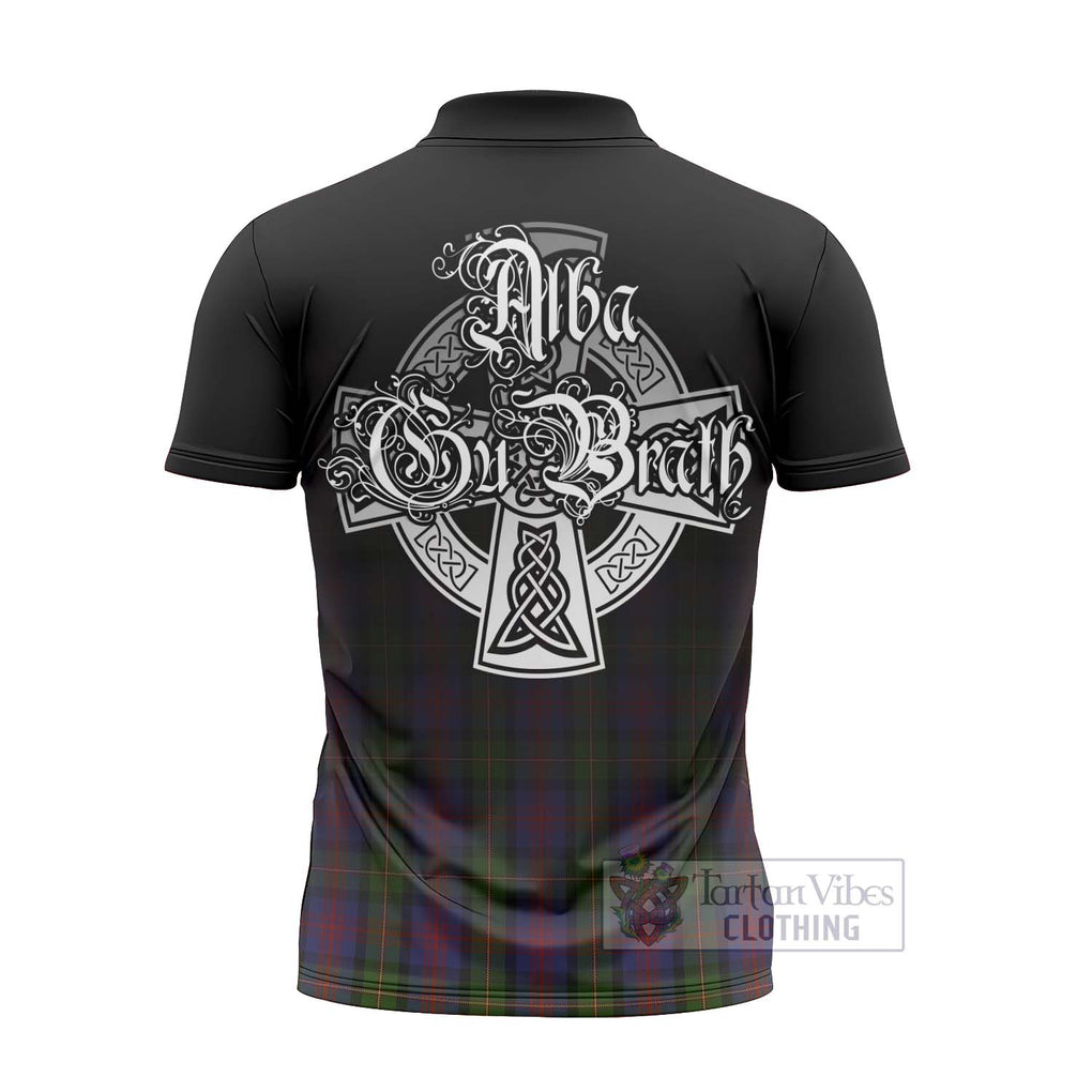 Tartan Vibes Clothing MacLennan (McLennan) Tartan Zipper Polo Shirt Featuring Alba Gu Brath Family Crest Celtic Inspired