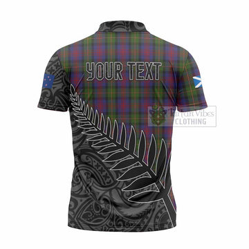 MacLennan (McLennan) Crest Tartan Zipper Polo Shirt with New Zealand Silver Fern Half Style