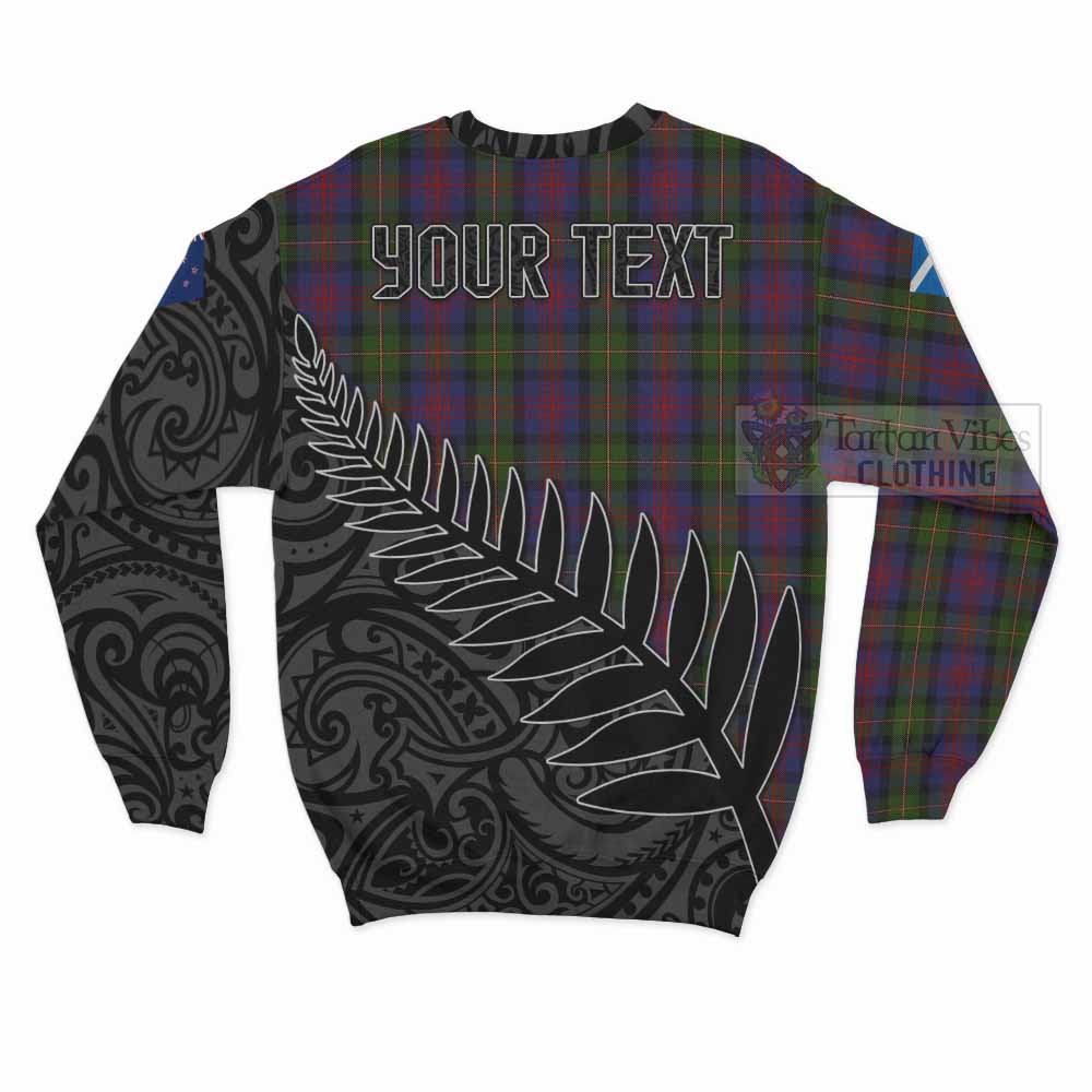 Tartan Vibes Clothing MacLennan (McLennan) Crest Tartan Sweatshirt with New Zealand Silver Fern Half Style