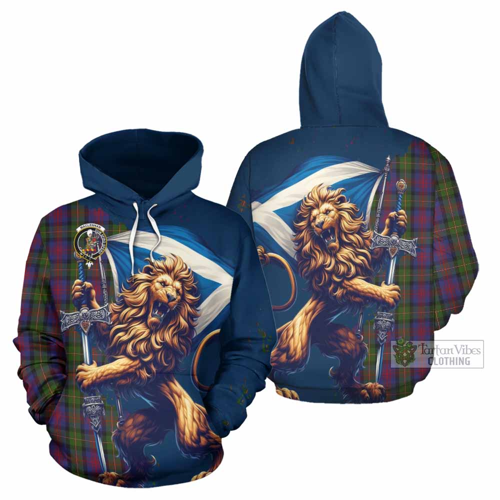 MacLeod (McLeod) Tartan Family Crest Hoodie with Scottish Majestic Lion