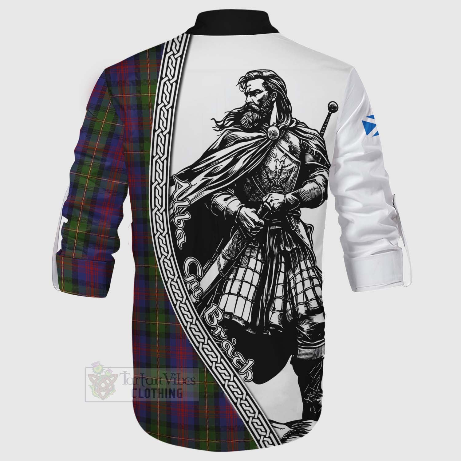 Tartan Vibes Clothing MacLennan (McLennan) Tartan Clan Crest Ghillie Kilt Shirt with Highlander Warrior Celtic Style