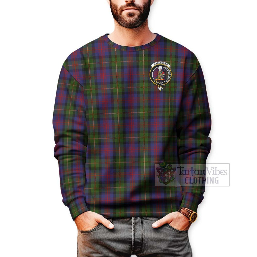 Tartan Vibes Clothing MacLennan (McLennan) Tartan Sweatshirt with Family Crest Celtic Skull Style