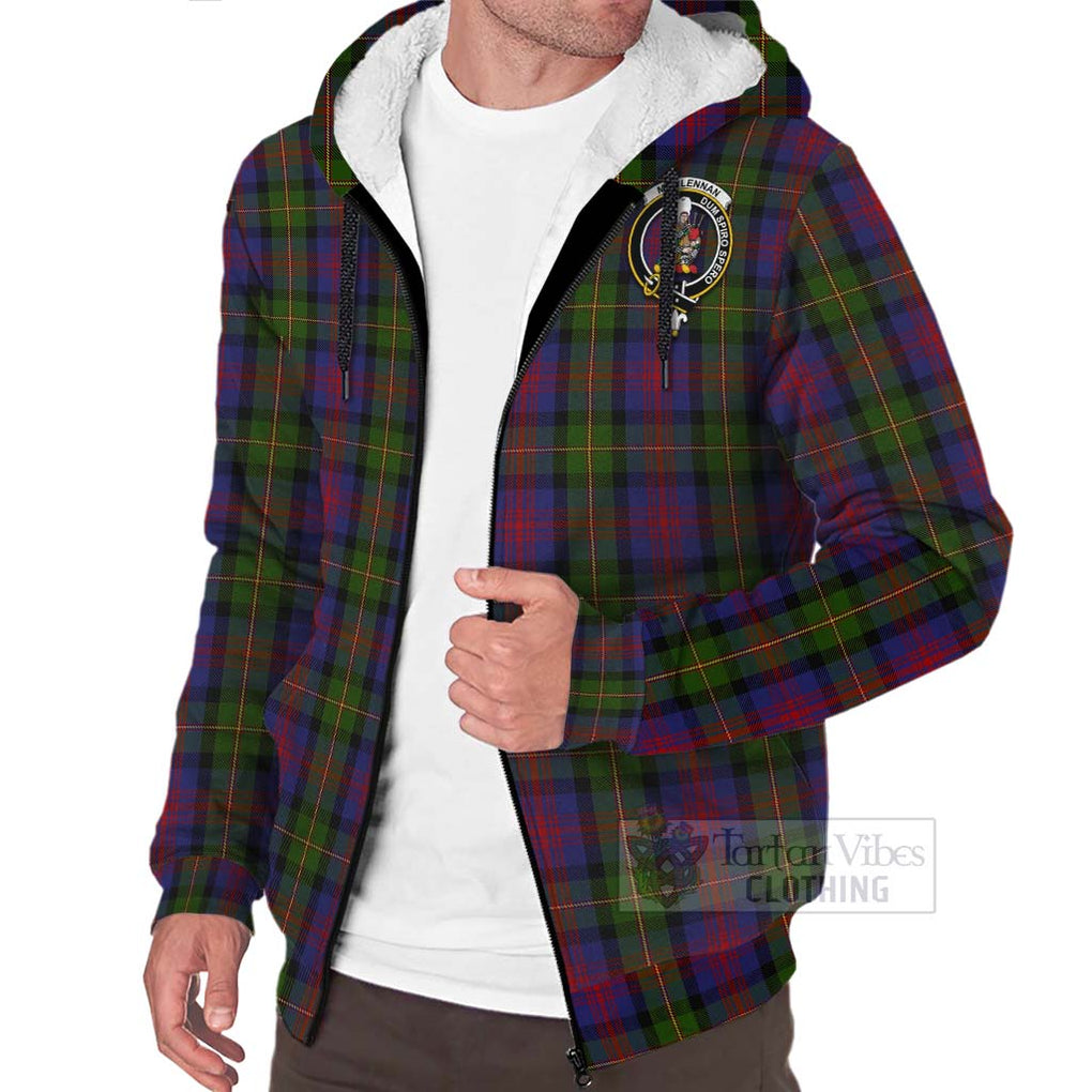 Tartan Vibes Clothing MacLennan (McLennan) Tartan Sherpa Hoodie with Family Crest and Bearded Skull Holding Bottles of Whiskey