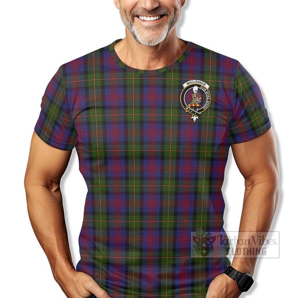 Tartan Vibes Clothing MacLennan (McLennan) Tartan T-Shirt with Family Crest Celtic Skull Style