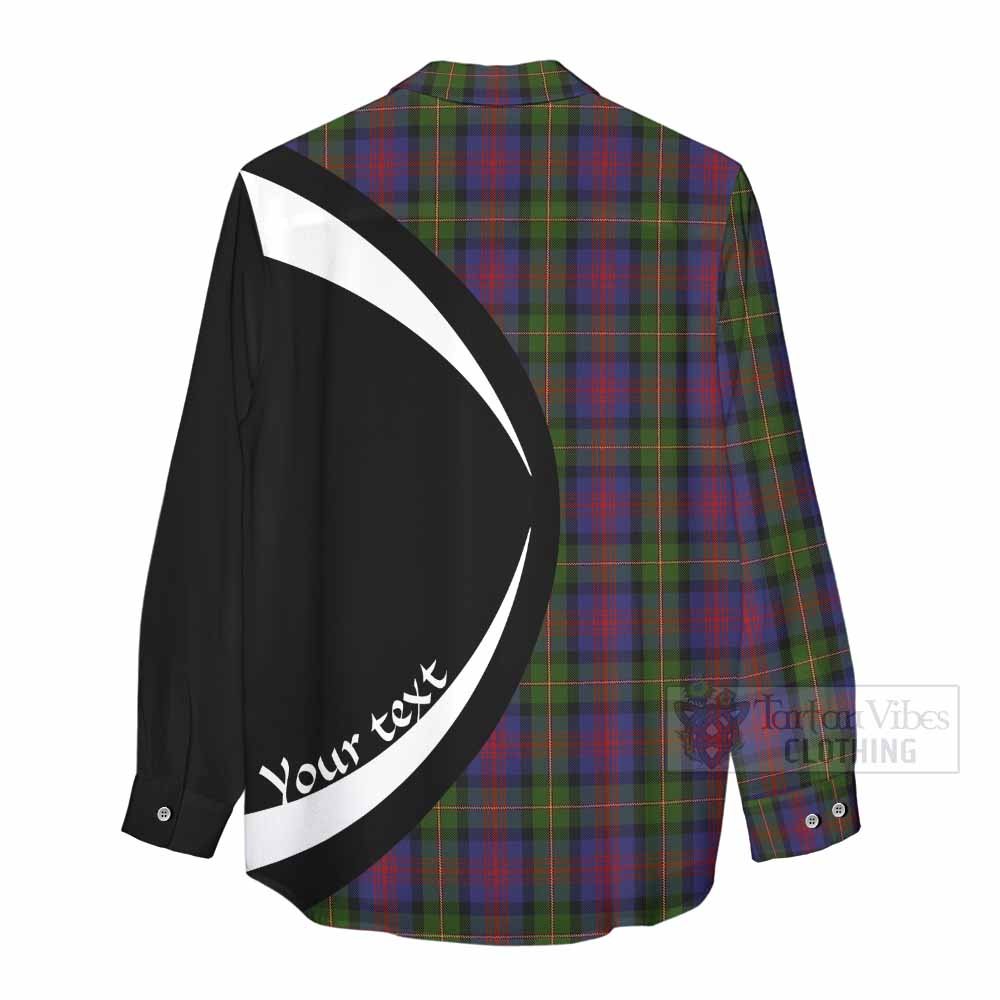 Tartan Vibes Clothing MacLennan (McLennan) Tartan Women's Casual Shirt with Family Crest Circle Style