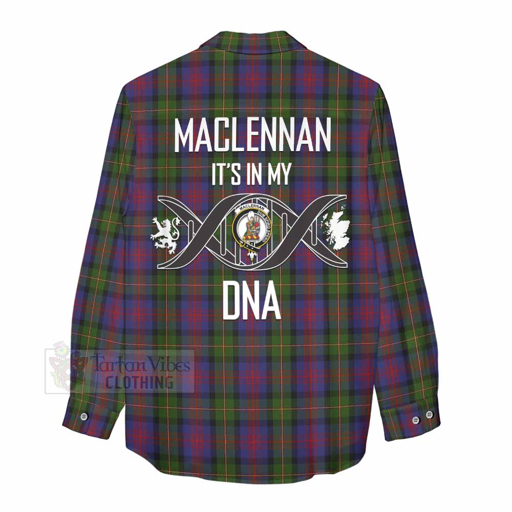 Tartan Vibes Clothing MacLennan (McLennan) Tartan Women's Casual Shirt with Family Crest DNA In Me Style