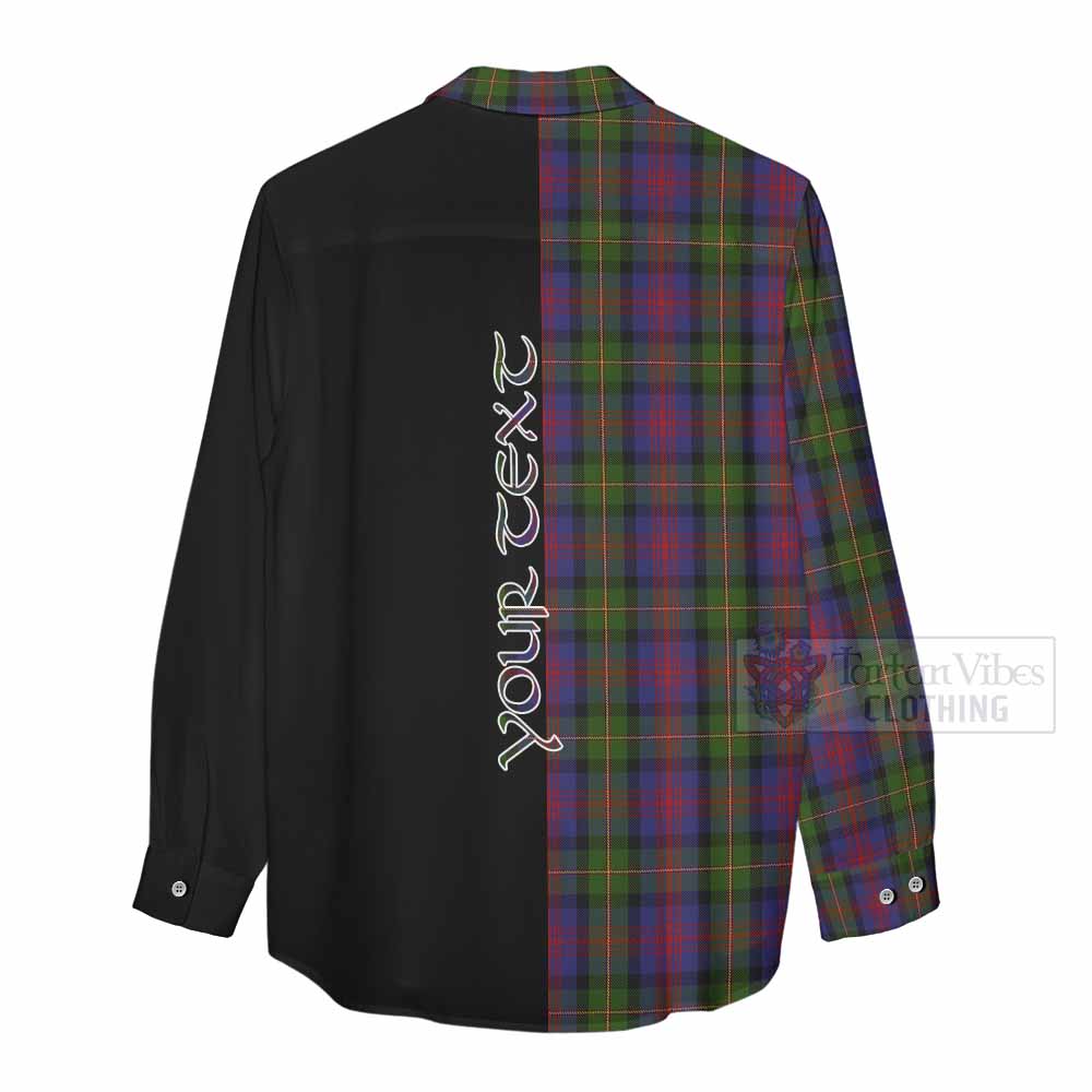 Tartan Vibes Clothing MacLennan (McLennan) Tartan Women's Casual Shirt with Family Crest and Half Of Me Style