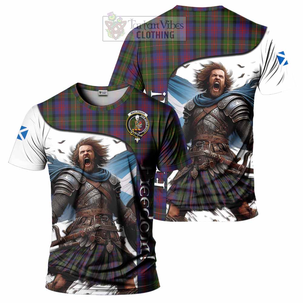 MacLennan (McLennan) Crest Tartan T-Shirt Inspired by the Freedom of Scottish Warrior