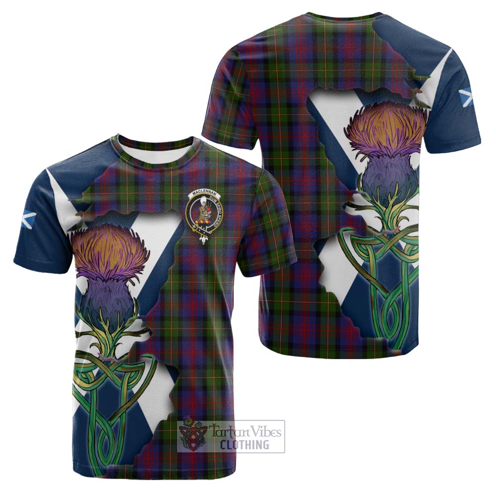 MacLennan (McLennan) Tartan Family Crest Cotton T-shirt Scottish Thistle Celtic Inspired - Tartan Vibes Clothing