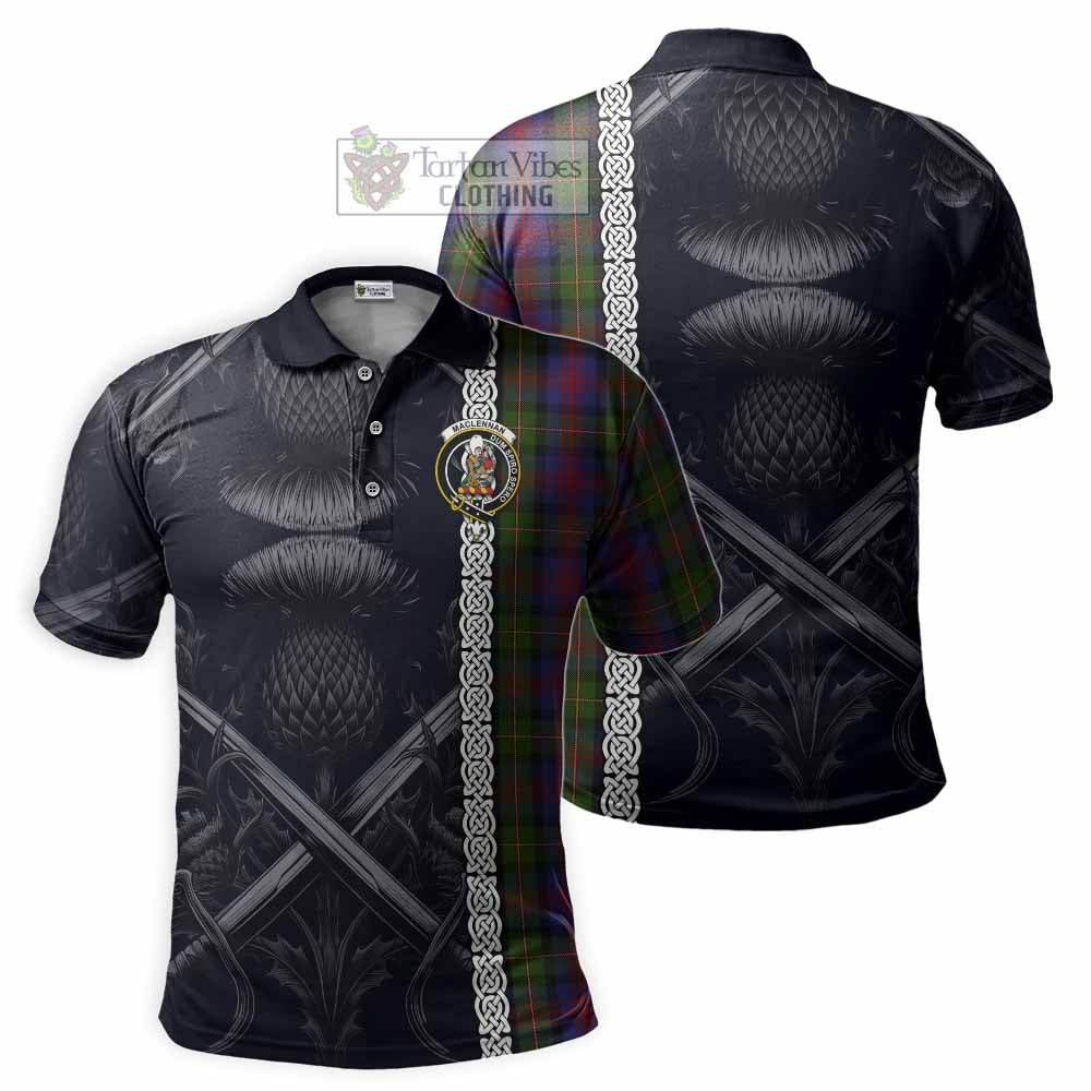 MacLennan (McLennan) Tartan Polo Shirt with Family Crest Cross Sword Thistle Celtic Vibes - Tartan Vibes Clothing
