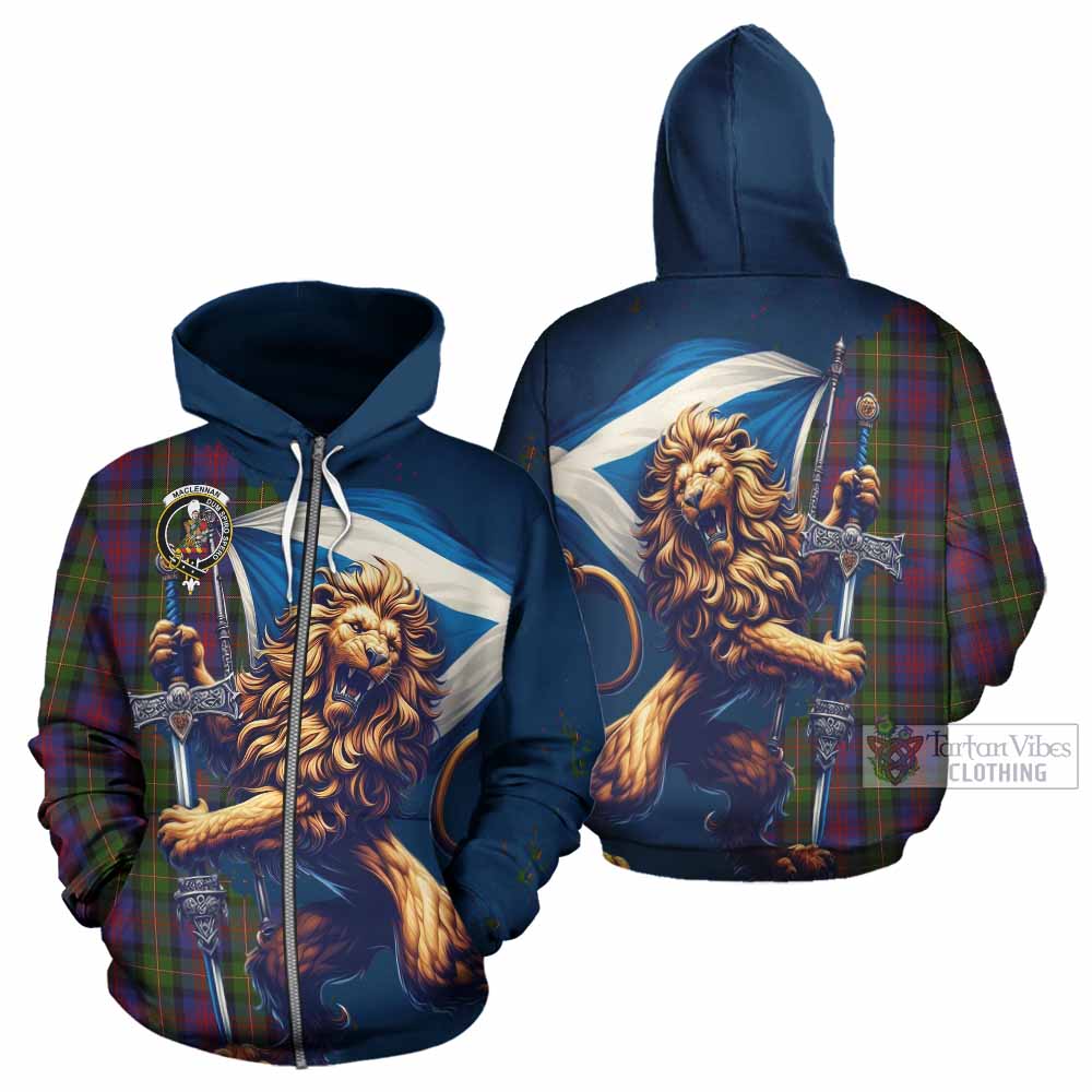 MacLeod (McLeod) Tartan Family Crest Hoodie with Scottish Majestic Lion