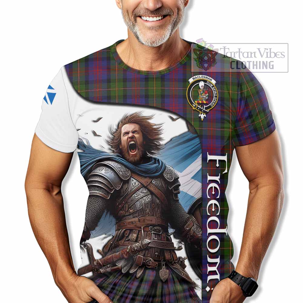 MacLennan (McLennan) Crest Tartan T-Shirt Inspired by the Freedom of Scottish Warrior