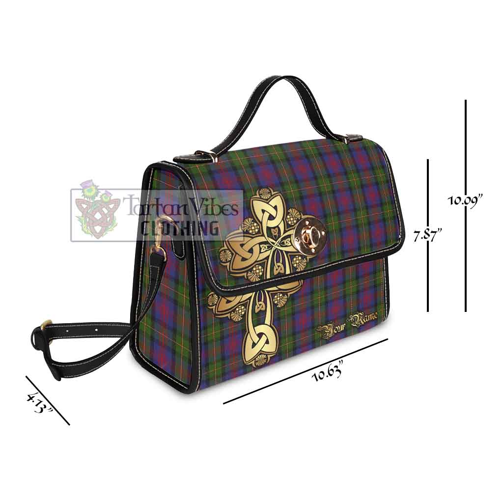 Tartan Vibes Clothing MacLennan (McLennan) Tartan Waterproof Canvas Bag Golden Thistle Celtic Cross Style