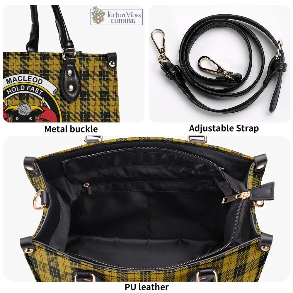 Tartan Vibes Clothing MacLeod Tartan Luxury Leather Handbags with Family Crest