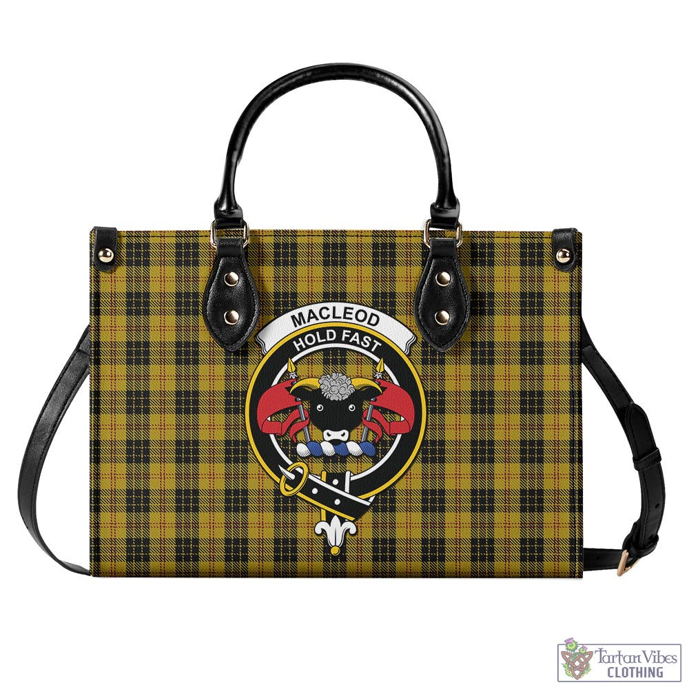 Tartan Vibes Clothing MacLeod Tartan Luxury Leather Handbags with Family Crest